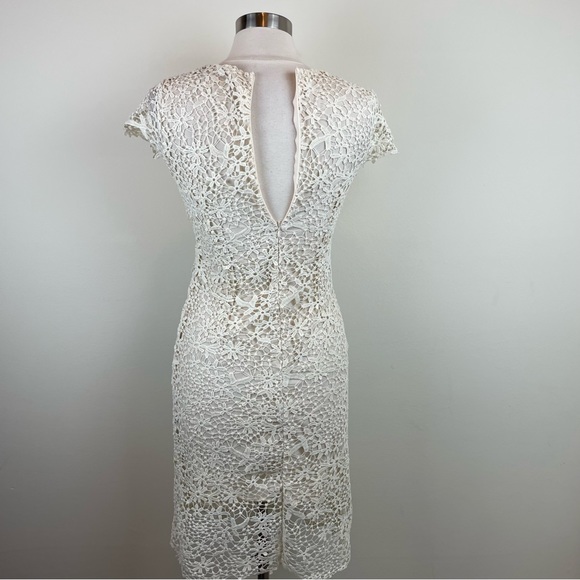 Snidel Pearl Rhinestone Cream Floral Lace Dress Women Medium - Picture 6 of 7